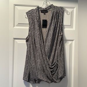 Sleeveless Faux Wrap V-Neck Top